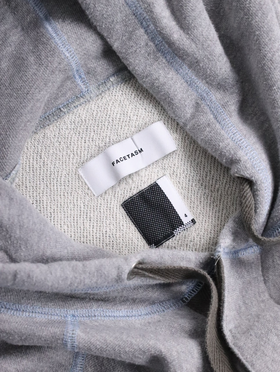 FASETASM arm line half button hoodie gray