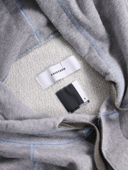 FASETASM arm line half button hoodie gray