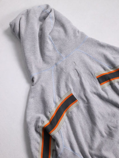 FASETASM arm line half button hoodie gray