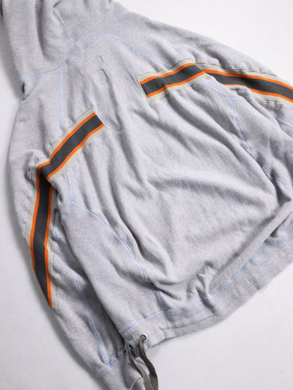 FASETASM arm line half button hoodie gray