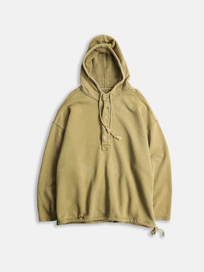 90-00s Abercrombie & Fitch half button cotton sweat hoodie khaki