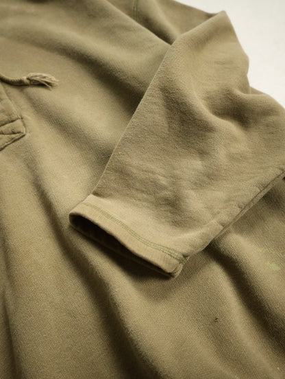 90-00s Abercrombie & Fitch half button cotton sweat hoodie khaki