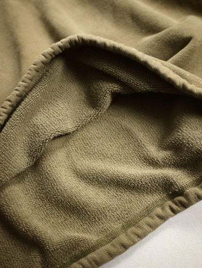 90-00s Abercrombie & Fitch half button cotton sweat hoodie khaki