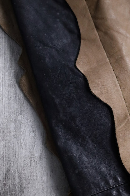 swicth design leather pants brown
