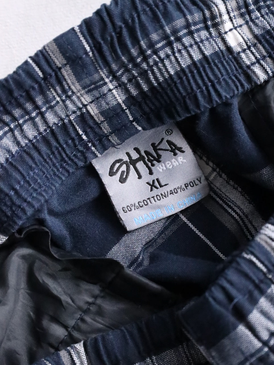 shaka check cargo pants black-white-beige