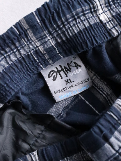 shaka check cargo pants black-white-beige