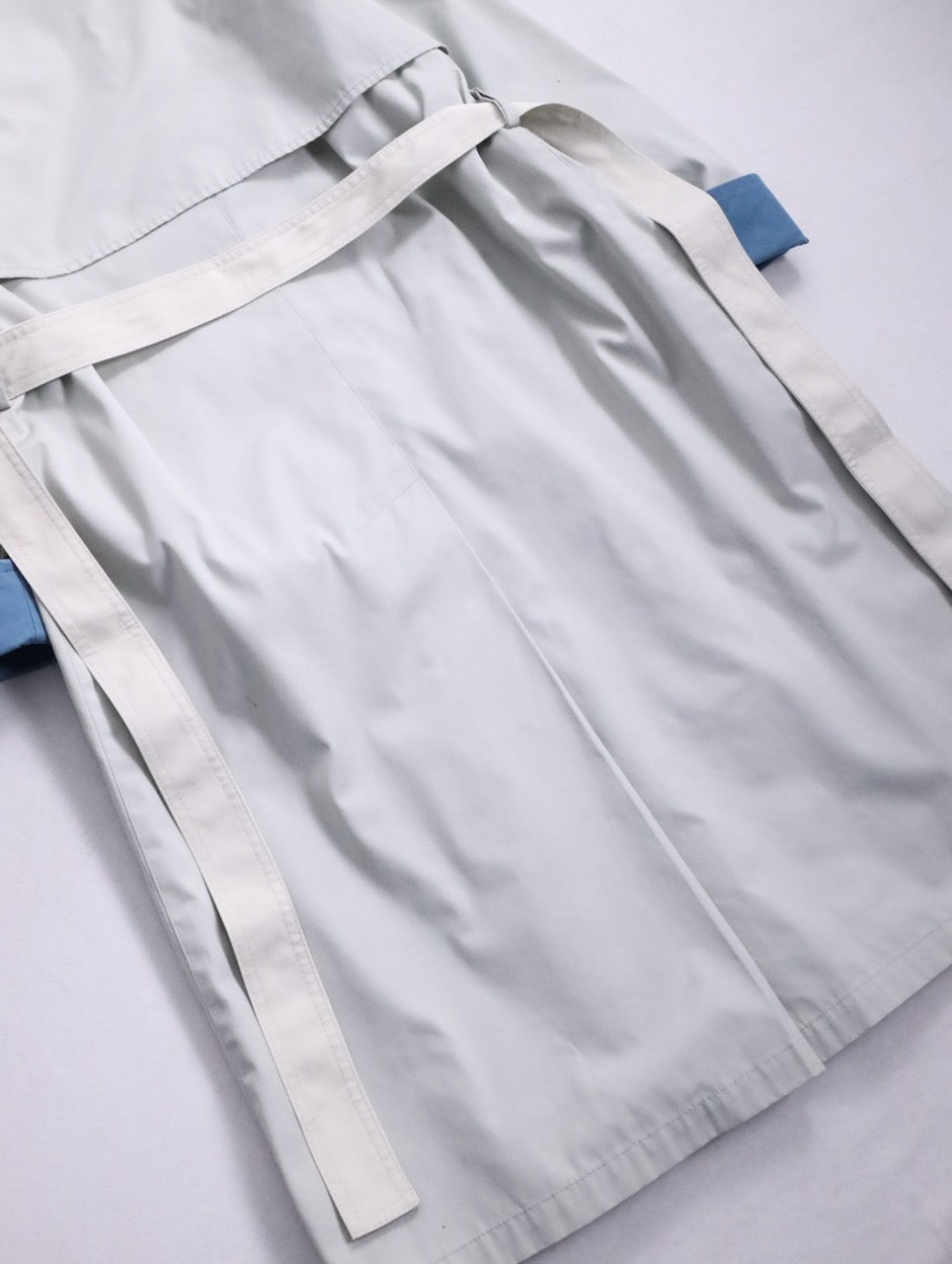 LONDON FOG 2tone hooded trench coat icegray-dustyblue