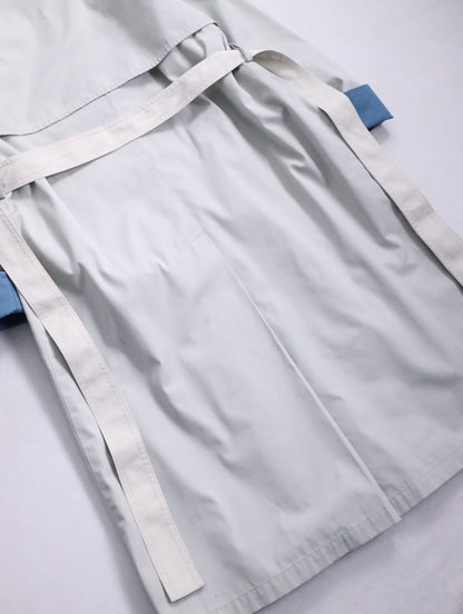 LONDON FOG 2tone hooded trench coat icegray-dustyblue