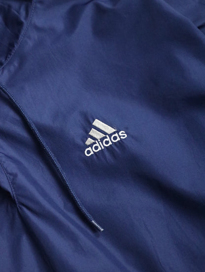 90s ADIDAS nylon touch hooded pull darknavy