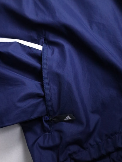 90s ADIDAS nylon touch hooded pull darknavy