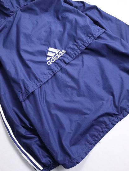 90s ADIDAS nylon touch hooded pull darknavy