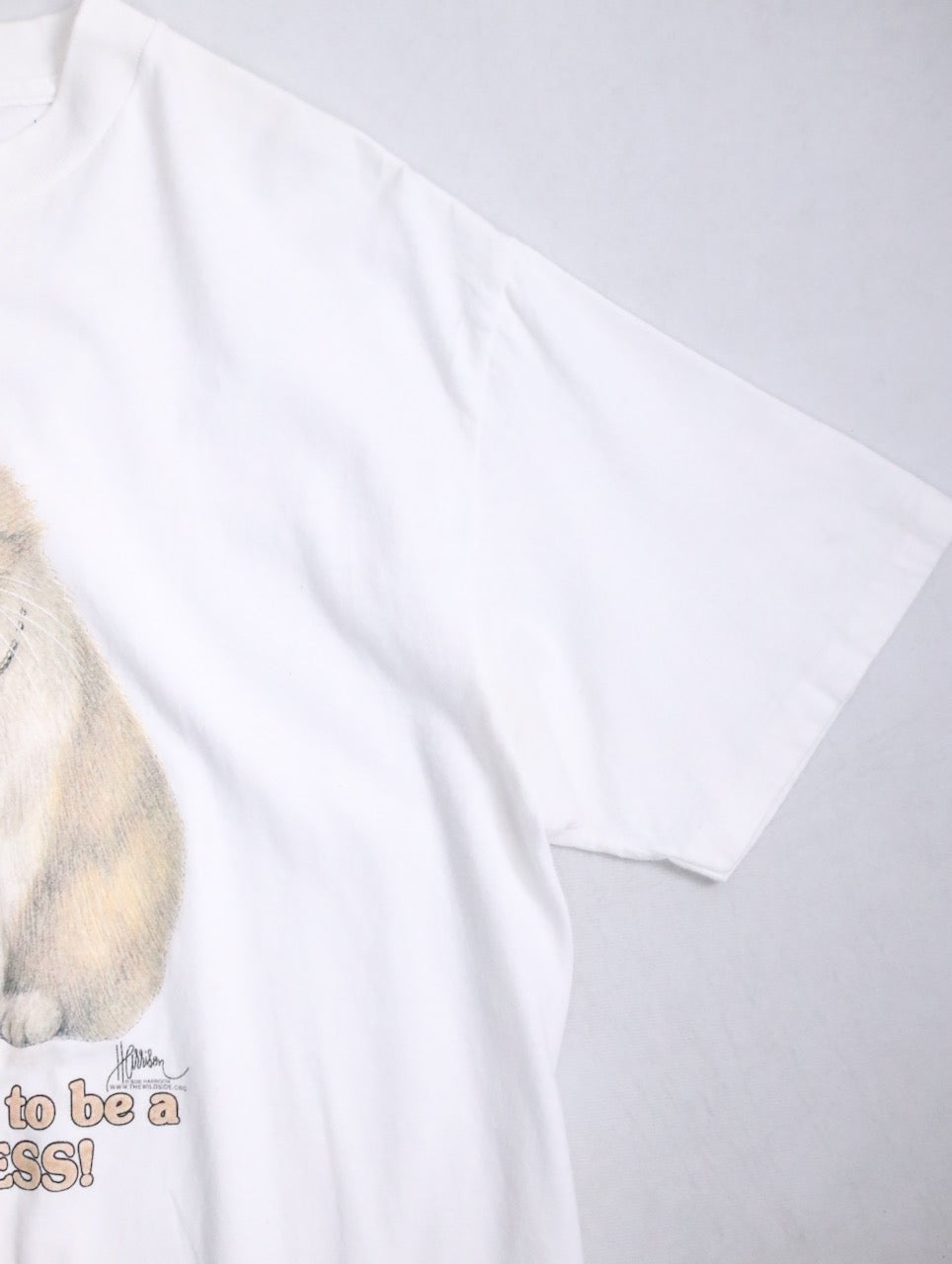 90s cat print tee white