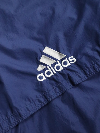 90s ADIDAS nylon touch hooded pull darknavy