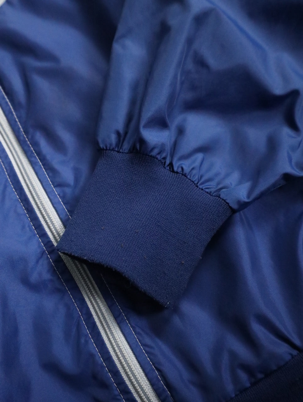 70-80s NIKE 2tone nylon hooded jacket silver-blue