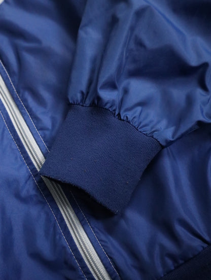 70-80s NIKE 2tone nylon hooded jacket silver-blue
