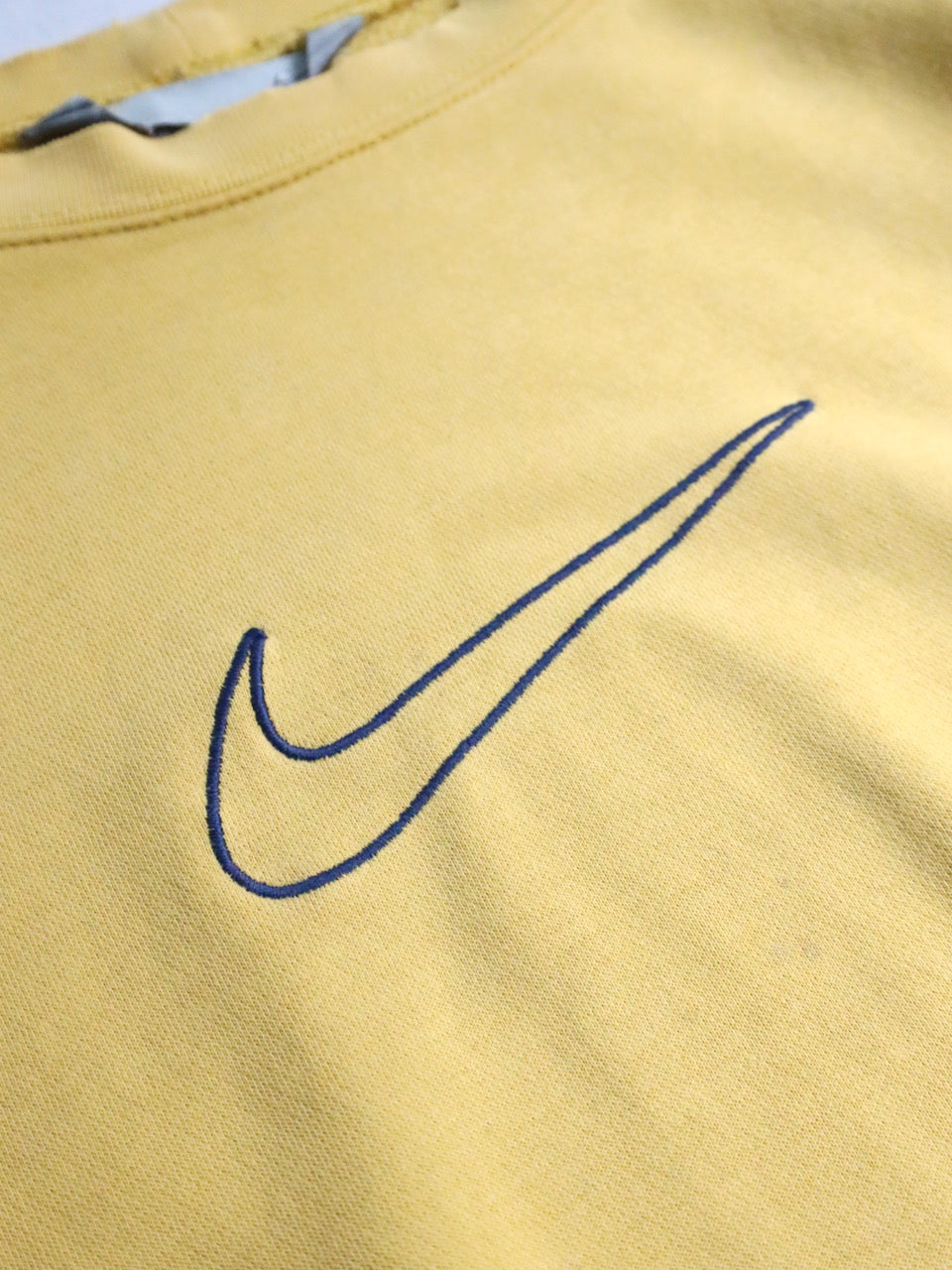 90-00s NIKE 2tone fade sweatshirt mustard-navy