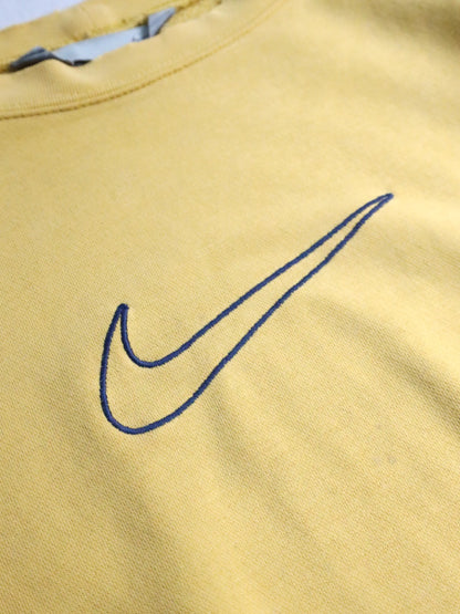 90-00s NIKE 2tone fade sweatshirt mustard-navy