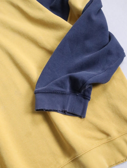 90-00s NIKE 2tone fade sweatshirt mustard-navy