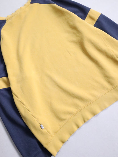 90-00s NIKE 2tone fade sweatshirt mustard-navy