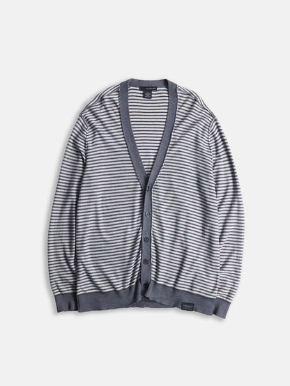 Calvin Klein Jens border cotton cardigan gray-black