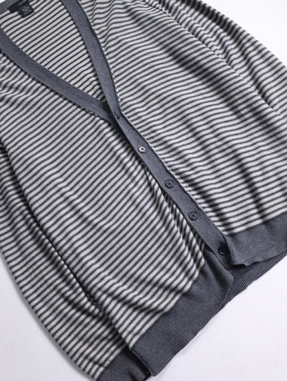 Calvin Klein Jens border cotton cardigan gray-black