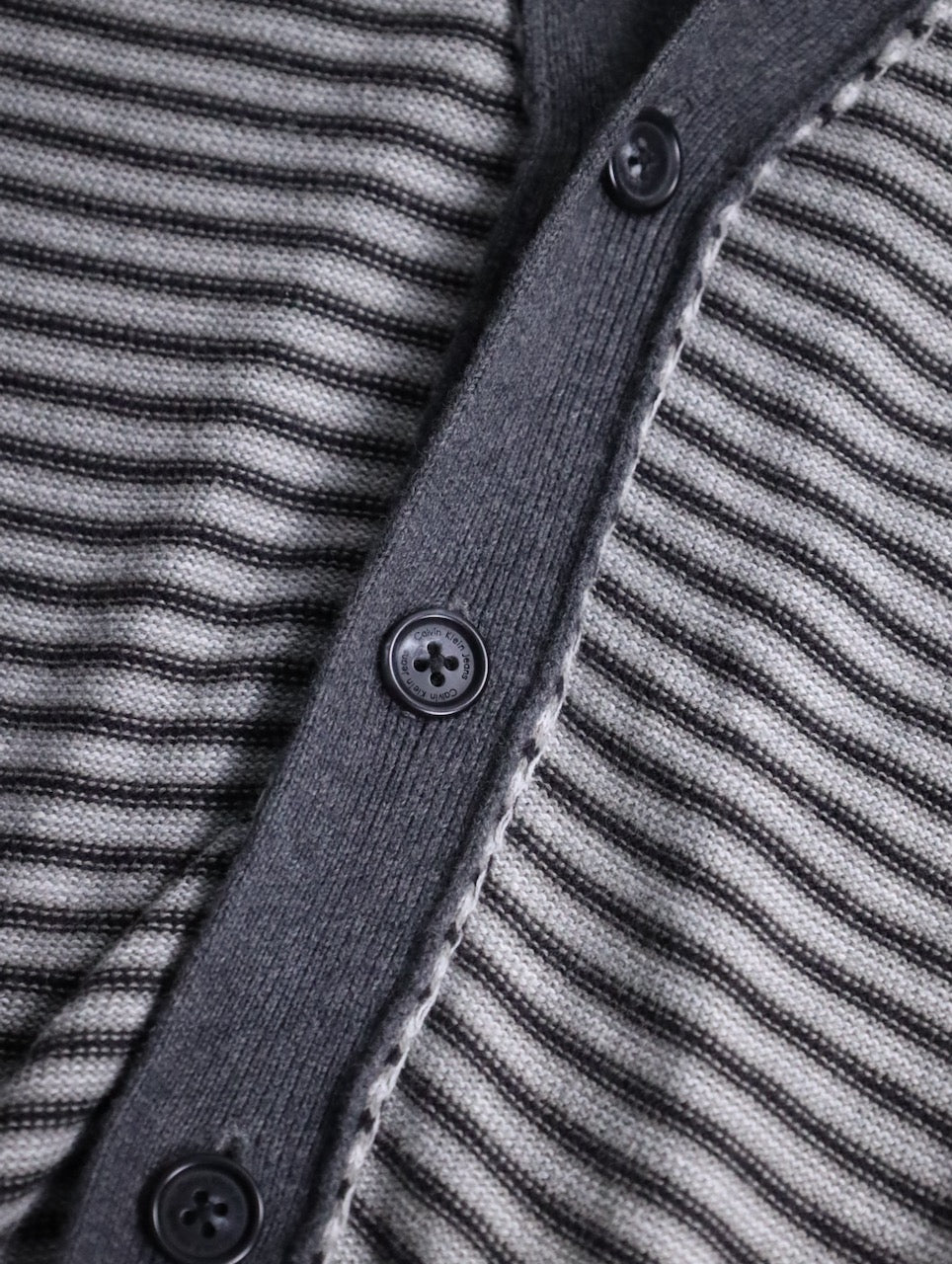 Calvin Klein Jens border cotton cardigan gray-black