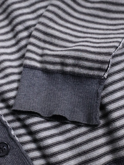 Calvin Klein Jens border cotton cardigan gray-black