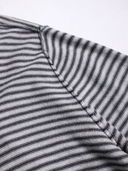 Calvin Klein Jens border cotton cardigan gray-black