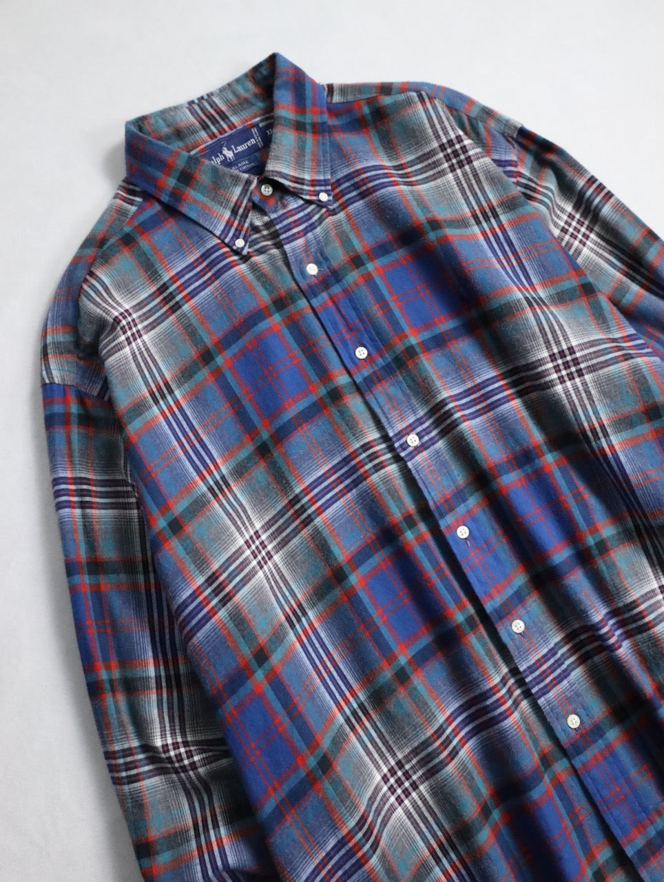 90s Ralph Lauren long checked shirt multi