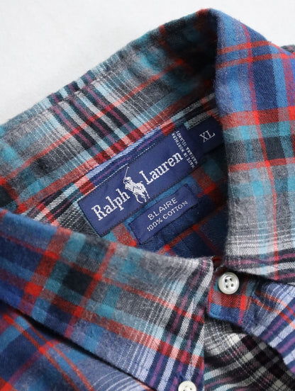 90s Ralph Lauren long checked shirt multi
