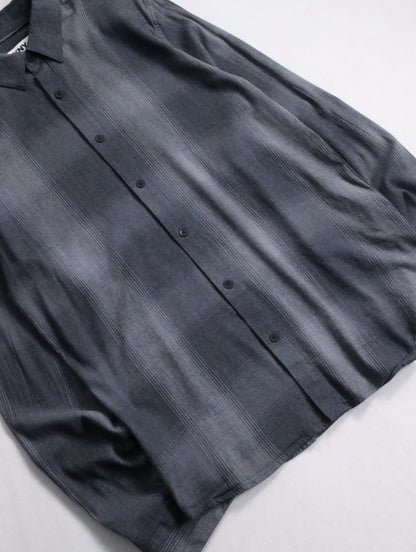 DKNY cotton viscose checked shirt black-gray