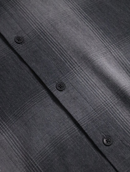 DKNY cotton viscose checked shirt black-gray