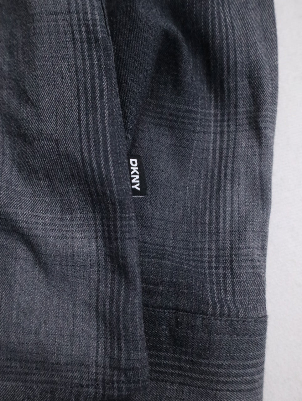 DKNY cotton viscose checked shirt black-gray