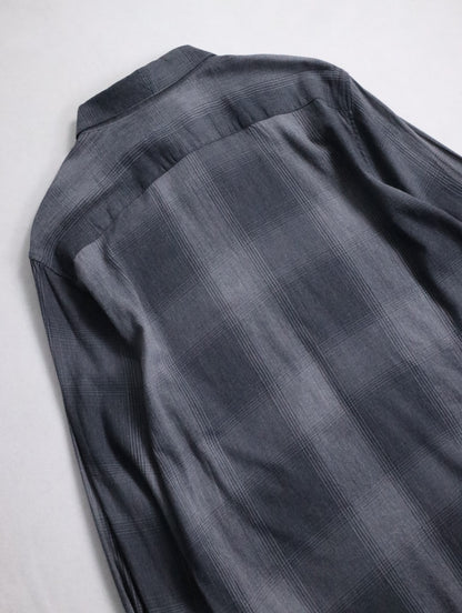 DKNY cotton viscose checked shirt black-gray