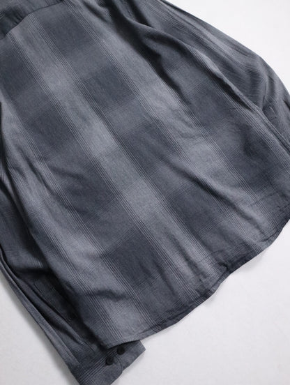 DKNY cotton viscose checked shirt black-gray