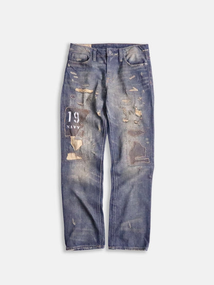 Polo Ralph Lauren patched denim pants blue