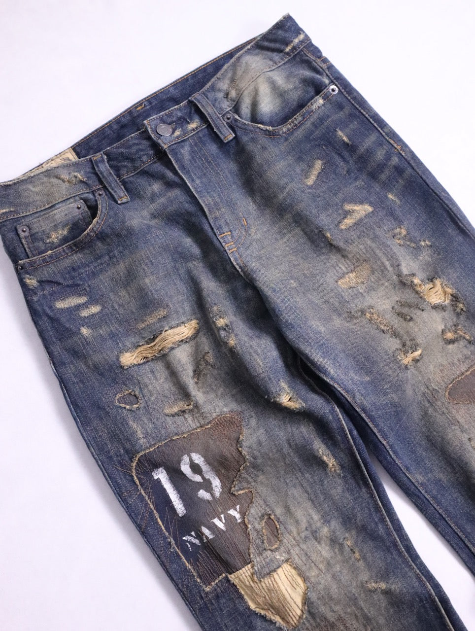 Polo Ralph Lauren patched denim pants blue