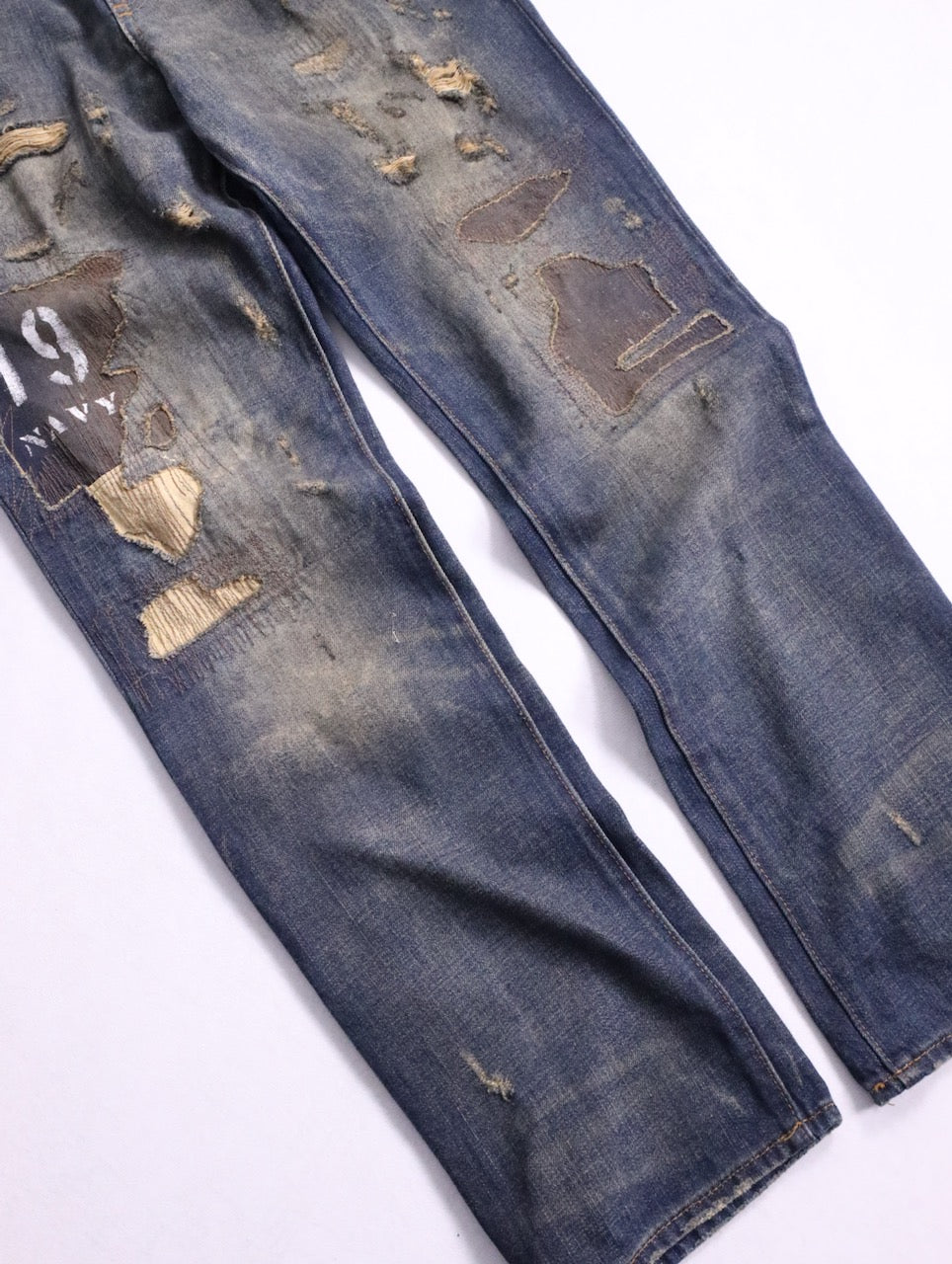 Polo Ralph Lauren patched denim pants blue