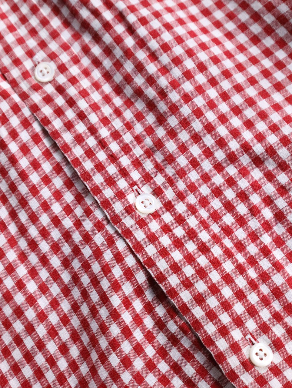 Ralph Lauren linen gingham check shirt red-white