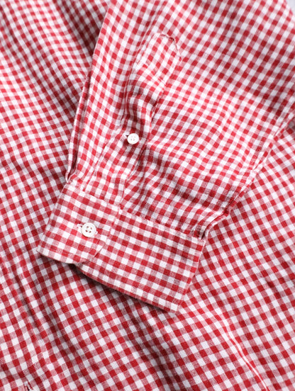 Ralph Lauren linen gingham check shirt red-white