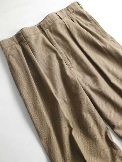 Tommy Hilfiger 2tuck houndhooht check slacks brown beige