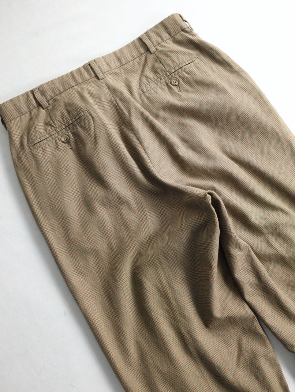 Tommy Hilfiger 2tuck houndhooht check slacks brown beige