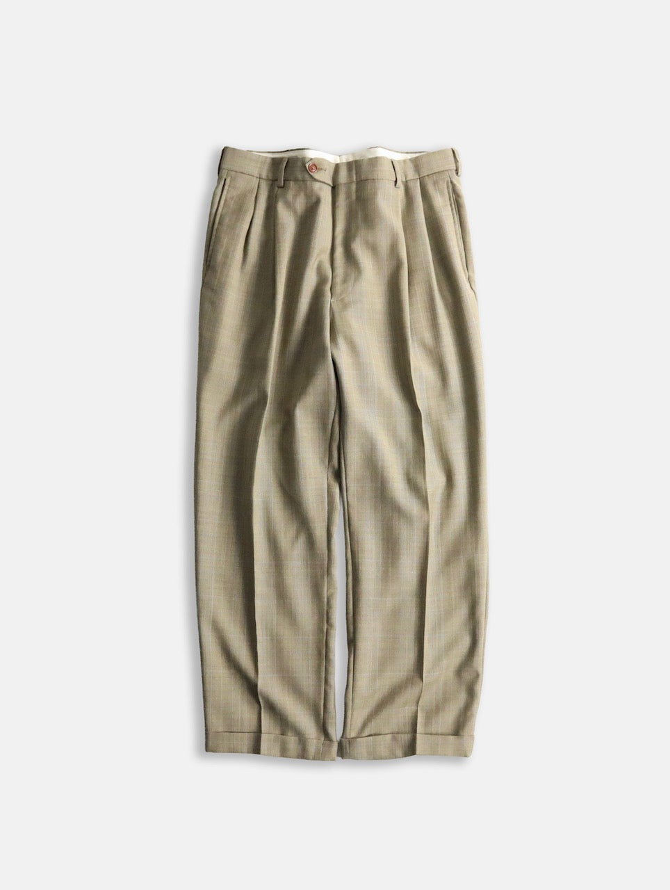 NAUTICA 2tuck check slacks beige-blue