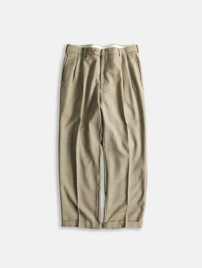 NAUTICA 2tuck check slacks beige-blue