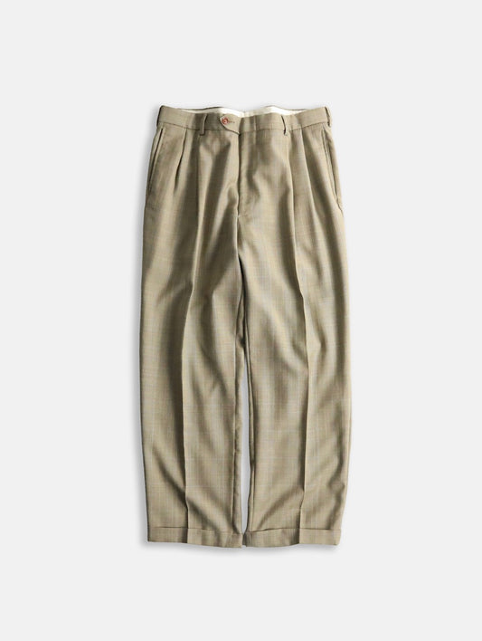 NAUTICA 2tuck check slacks beige-blue