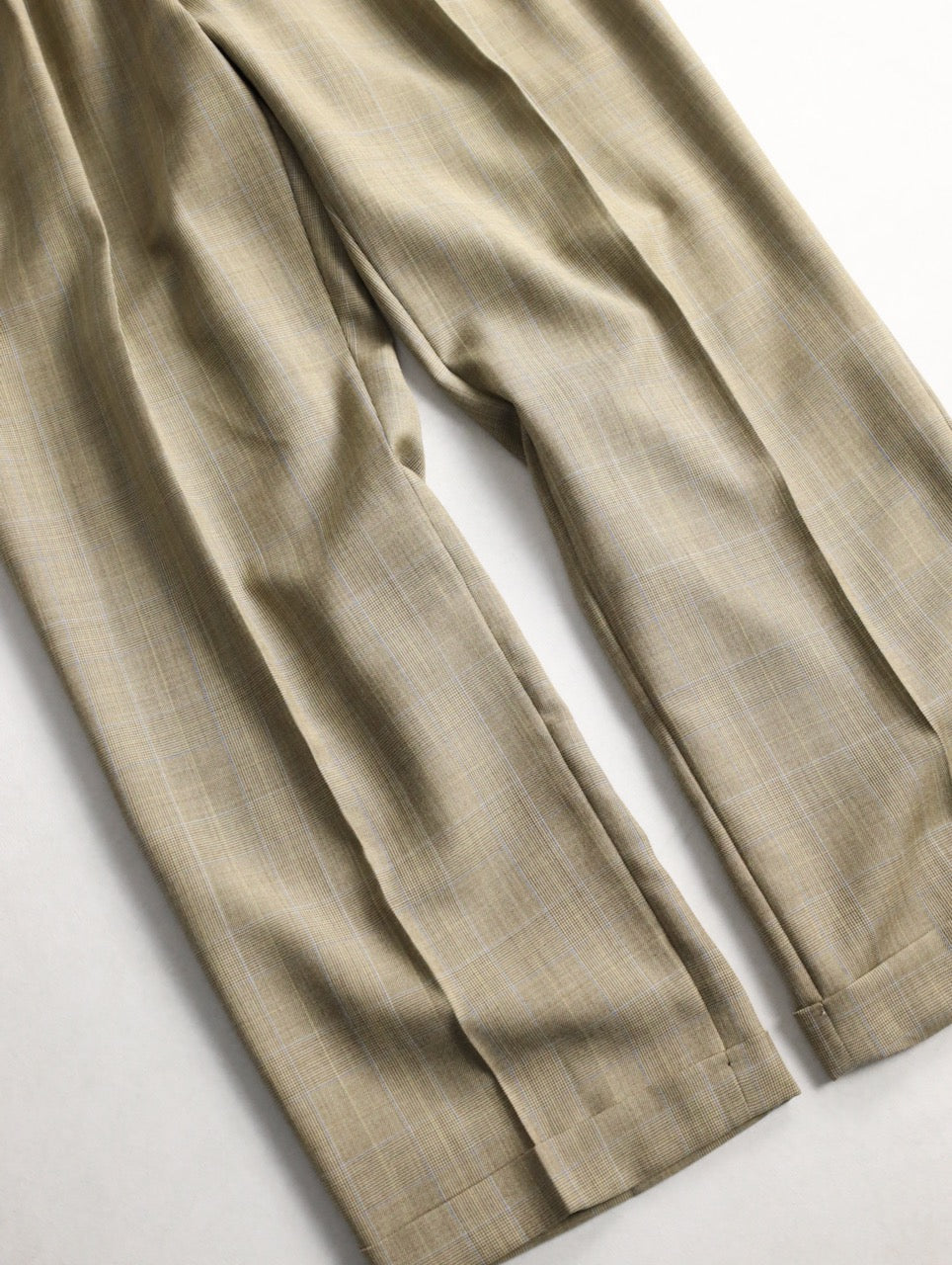 NAUTICA 2tuck check slacks beige-blue