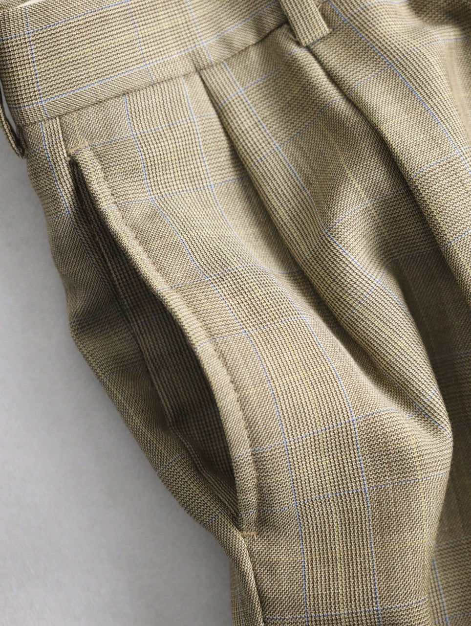 NAUTICA 2tuck check slacks beige-blue