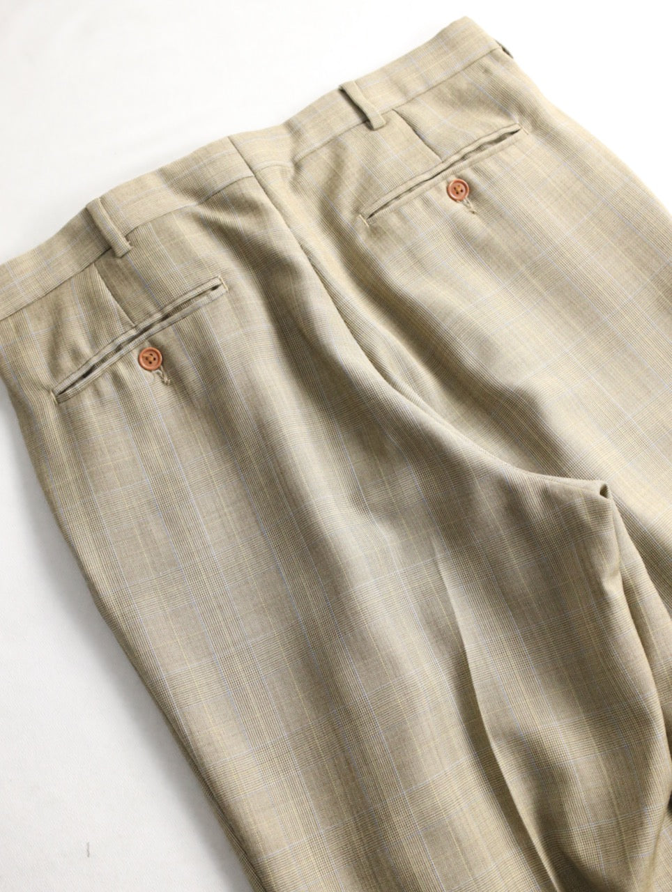 NAUTICA 2tuck check slacks beige-blue