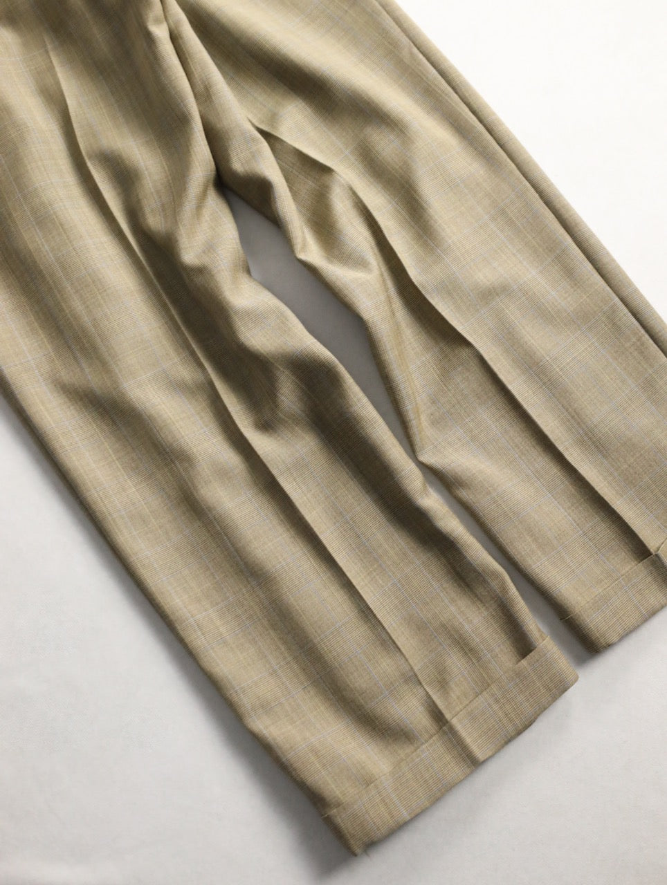 NAUTICA 2tuck check slacks beige-blue