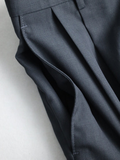claiborne 2tuck check slacks darkgray